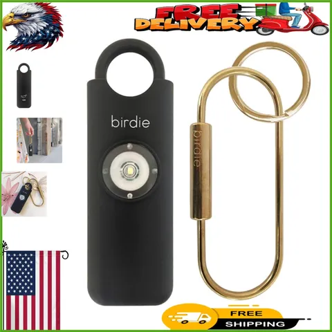 Portable Women's Safety Alarm - 130dB Loud with Flashing Strobe Light Included