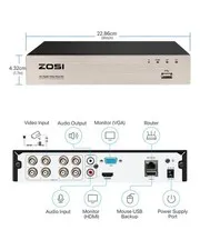 ZOSI 8CH H.265+ 5MP Lite DVR HD 1080p Recorder for CCTV Security Camera System
