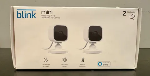 Blink Mini Indoor Plug-In HD Smart Security Camera 2-Set Works with Alexa *NEW*