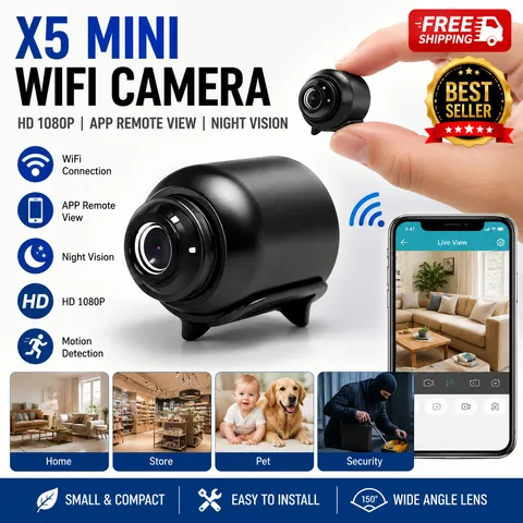 Mini WiFi Security Camera 1080P Night Vision Home Surveillance Cam