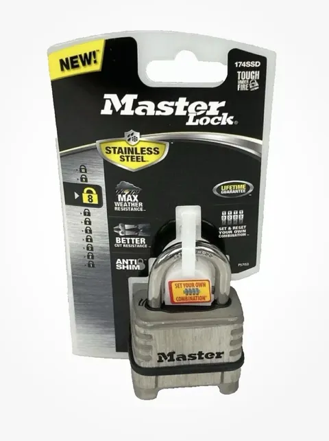 MasterLock Stainless Steel Outdoor Combination Lock Resettable 174SSD