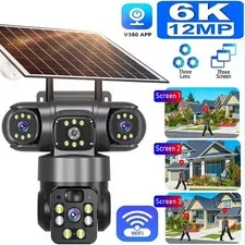 Solar Battery Powered Wireless WiFi Home Security Camera System Outdoor Pan/Tilt