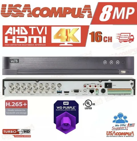 LTD8516D-ST 16CH 4K/8MP TVI/AHD/CVI/CVBS + 16CH IP 4K/8MP Direct Search DVR 2TB
