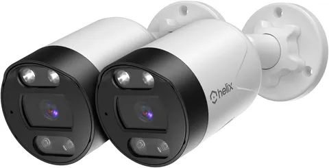 Helix 2PK 5MP PoE Security Cameras Outdoor IP Bullet Human Detection Audio