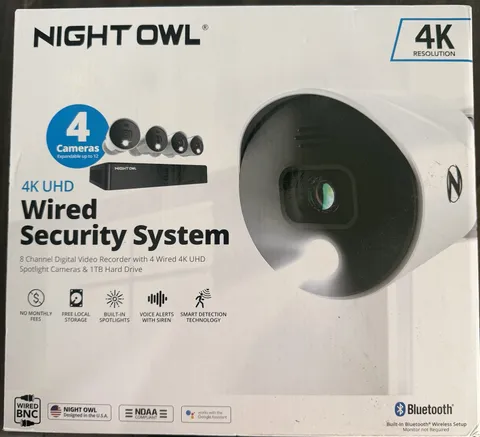 Night Owl UHD 1TB HDD 8 Channel 4K Bluetooth Camera System White WM-BTD881-4LSA