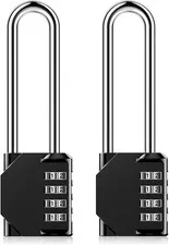 AIHYTU 3.2 Inch Ultra Long Shackle Resettable Combination Padlock, 4 Digit Set Y