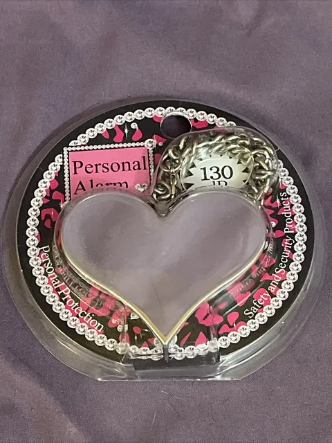 Personal Alarm Protection Emergency Silver Heart Shape Safe Sound Keychain 130dB