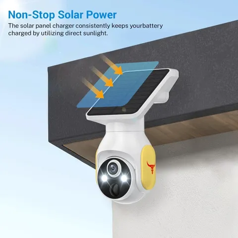 1080p Security Camera Wireless with Solar Panel, AI Human Detection, 2-Way Audio