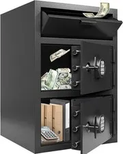 9.5 CUB Drop Safe Heavy Duty Dual Door Safe Box Fireproof Waterproof Money