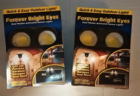 Lot of 2 Forever Bright Eyes TEK501 Motion Activated LED Sensor Lights – New