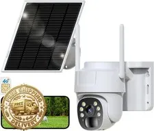 4G LTE Cellular Security Camera, Wireless Solar Powered No WiFi Needed Outdoor C