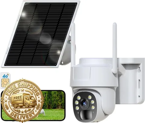 4G LTE Cellular Security Camera, Wireless Solar Powered No WiFi Needed Outdoor C
