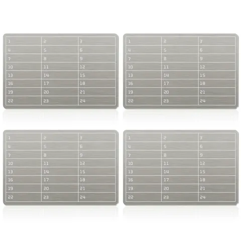 Moxweyeni 4 Pcs Plates Steel Wallet Crypto Cryptocurrency Seed Storage Silver