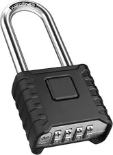 2.3in Long Shackle Combination Padlock,  Heavy Duty Outdoor Lock | Resettable...