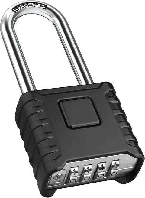2.3in Long Shackle Combination Padlock,  Heavy Duty Outdoor Lock | Resettable...