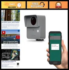 Smart Outdoor Motion Detector Sensor - Driveway Alert, 1/4 Mile Range, SMS/Email