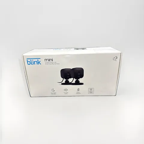 Blink Mini 2 Pack 1080p WiFi Security Camera Motion Detect Night Vision - Black