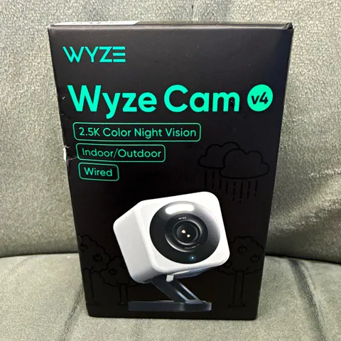 Wyze Cam v4 2.5K Wired Wi-Fi Indoor/Outdoor Color Night Vision Two-Way Audio