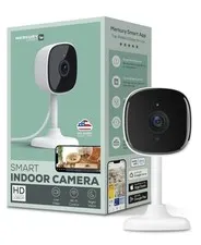 Merkury Smart 1080P Smart Indoor Camera Voice Control Requires2.4 GHz Wi-Fi Open