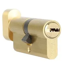 80mm(35/10/35) Euro Profile Cylinder with 5 Keys 80mm (35/10/35) Satin Brass