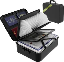 Large Fireproof Document Box with Lock,Upgraded Waterproof Fireproof Document Ba