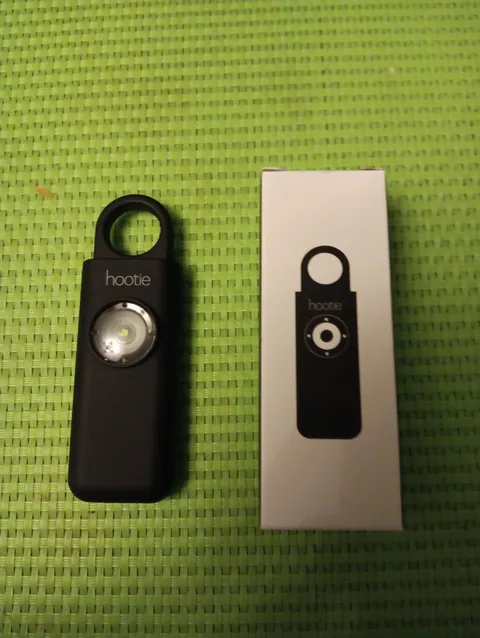 Hootie Personal Keychain Alarm for Protection of Women Kids Siren Light - Black 
