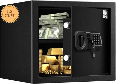 Fireproof Safe Box 1.2 Cuft Electronic Digital Security Box, Keypad Small Lock B