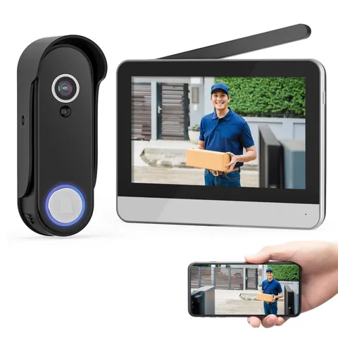 Wireless Smart Video Doorbell System,7" Touchscreen Display,1080P Video Doorb...