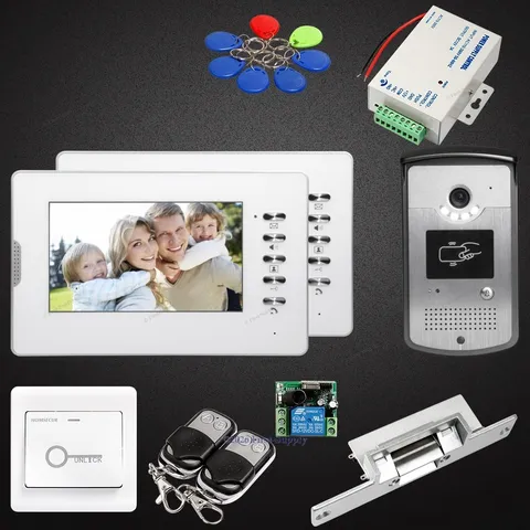7inch Wired Video Door Entry Security Intercom with Intra-monitor Audio Intercom