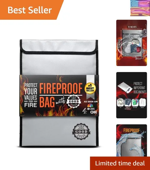 Fireproof Document Bag Legal Size: 15" x 11" [2000°F  Certified] Protect Birt...