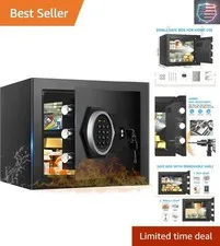 1.3 Cub Small Safes for Home Use Fire and Water Proof, Anti-Theft Digital Sec...