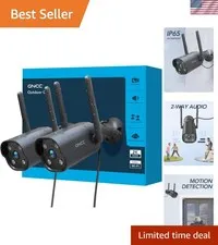 2K Outdoor Security Camera with AI Detection & 24/7 Recording - Weatherproof