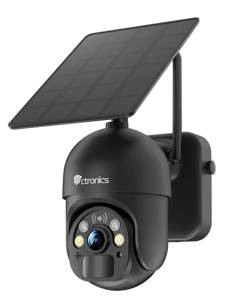 3MP Solar Security Camera Wireless Outdoor WiFi, PTZ Surveillacne Camera Batt...