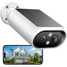 AlkiVision Solar Security Cameras Wireless Outdoor - 2K Night Color Vision Camer