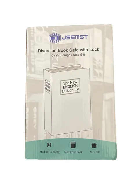 JSSMST Metal Home Dictionary Diversion Book Safe with Key Lock, 9.5”x6.2”x2.2”