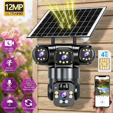 Solar Battery Powered Wireless WiFi Home Security Camera System Outdoor Pan/Tilt