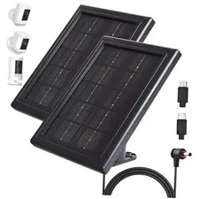 Solar Panel Charger for Ring Cameras, 5V Solar Charger, Compatible with 2 Pack