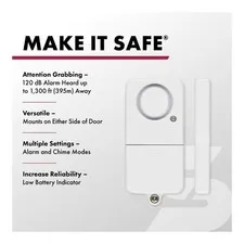 2pk Door/Window Alarms, Battery Powered, Adhesive Mount, Security