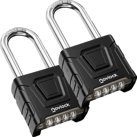 NovLock Outdoor Combination Lock, 2.3” Long Shackle, Weatherproof Padlock | E...