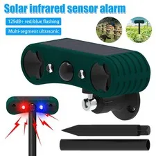 Outdoor Solar Wireless Motion Sensor Alarm 4 Modes Flashing 130db Loud Noise