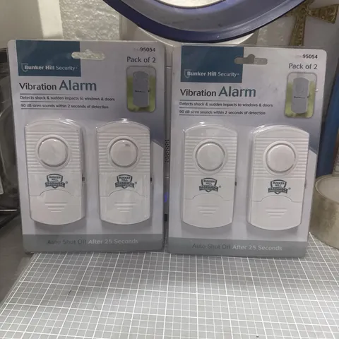 2 Bunker Hill Security Vibration Window Door Alarms Siren 2 Pack Model 95054 NEW