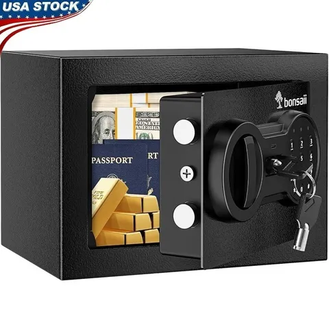 High Security Steel Safe Compact Hidden Storage W/ USB Access Emergency Keys