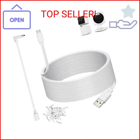 50ft Power Cable for Wyze Cam v4,Wyze Cam Pan v3,Wyze OG,Wyze Cam v3 and v3 Pro