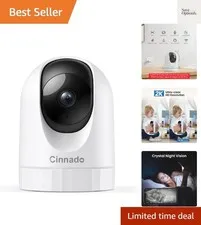 Security Camera Indoor-2K 360° WiFi Cameras for Home Security，Pet/Dog/Baby Ca...