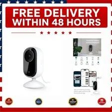 Arlo Essential Indoor Security Camera 2K - Wired, Person Recognition, White