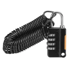 Luggage Lock, 4 Digit Combination Padlock with Flexible Black Cable (220cm)