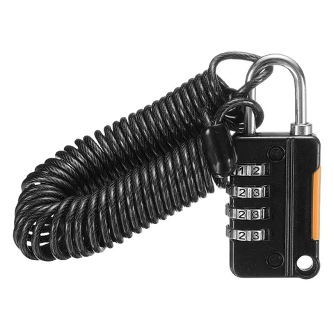 Luggage Lock, 4 Digit Combination Padlock with Flexible Black Cable (220cm)