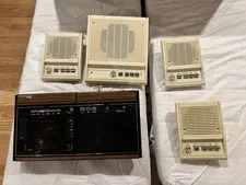 NuTone Intercom IM-4006 Music System with Cassette + 4 Speakers Vintage Set