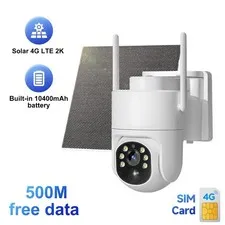 4G LTE Cellular Security Camera No Internet Needed, Solar No Wifi Security Cam