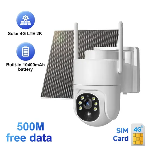 4G LTE Cellular Security Camera No Internet Needed, Solar No Wifi Security Cam